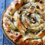 Blue Cheese, Walnut, and Thyme Puff Pastry Twirl